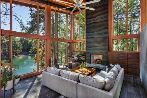 featured posts image for Stunning midcentury mountain retreat set on the shores of Lake Keowee