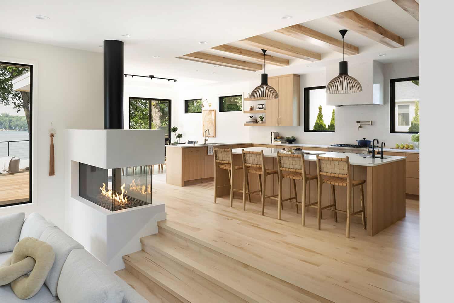 modern-kitchen-with-dual-sided-fireplace