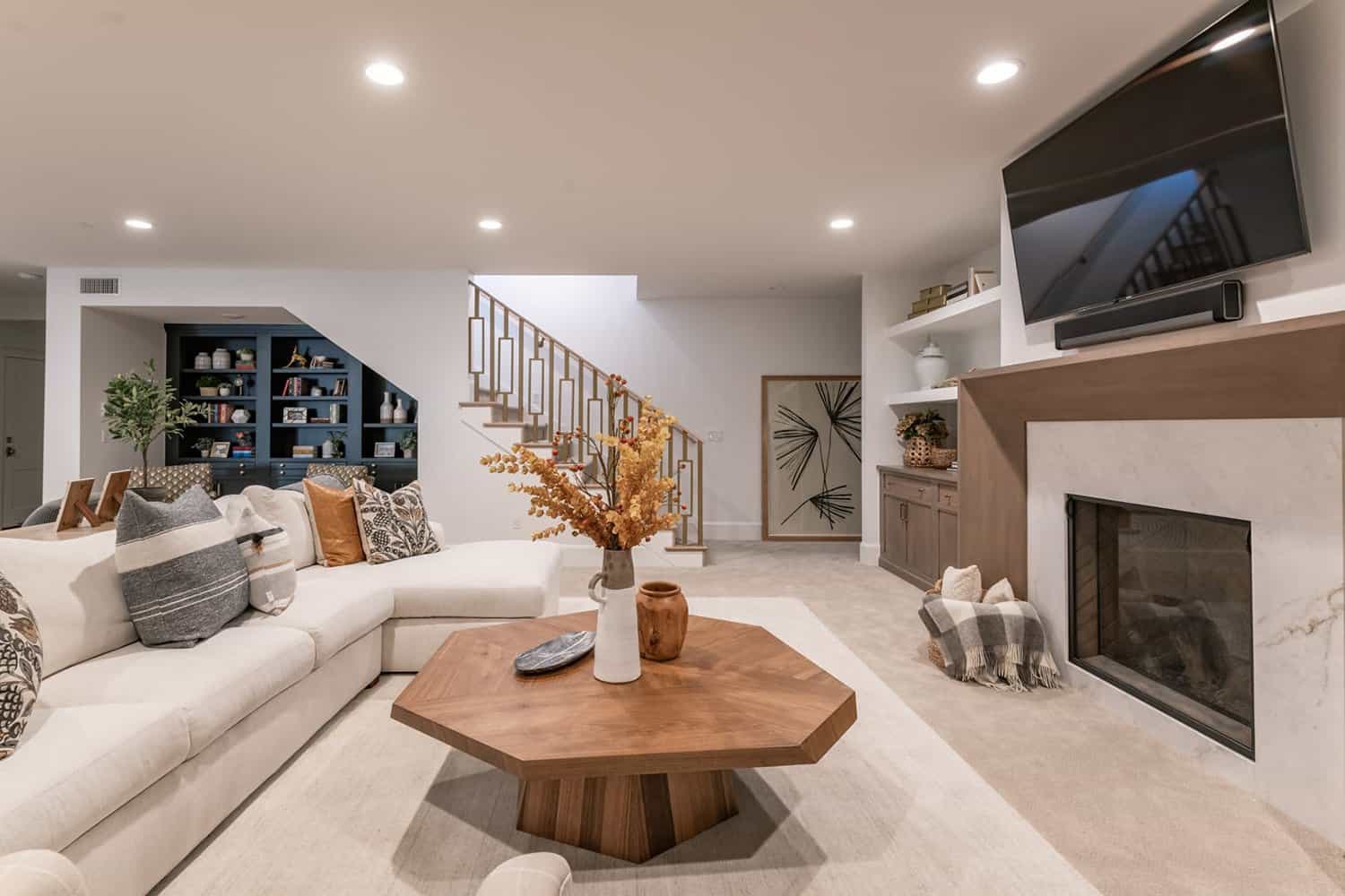 French-modern-style-basement-family-room