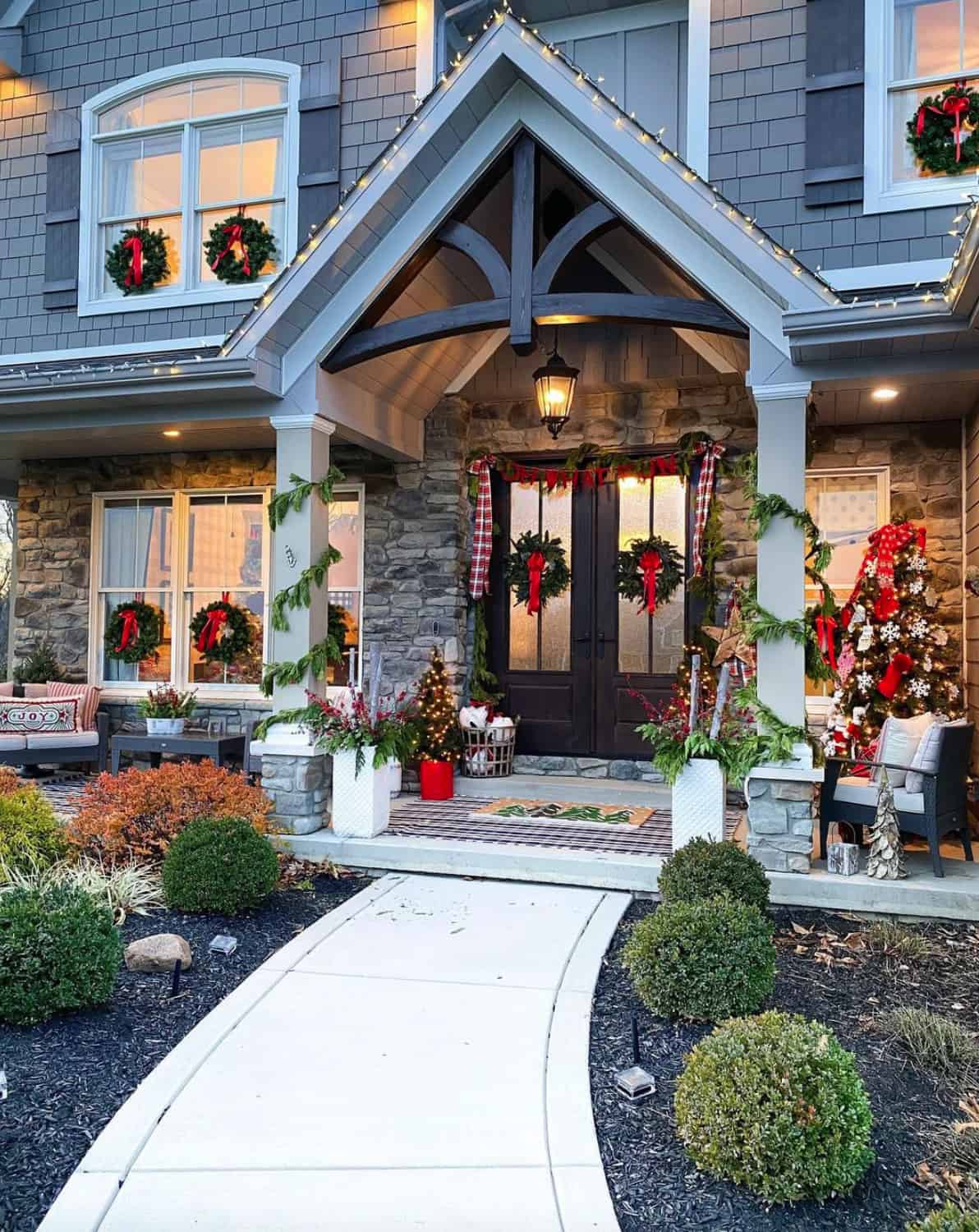 festive-red-and-green-front-porch-christmas-decorations