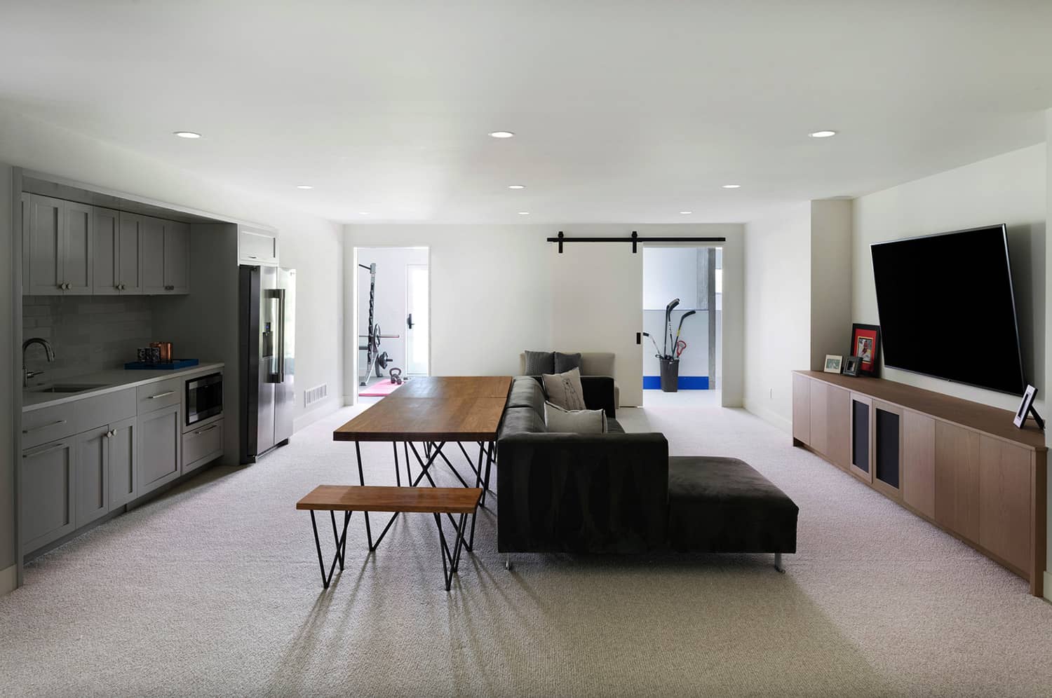 contemporary-basement-family-room