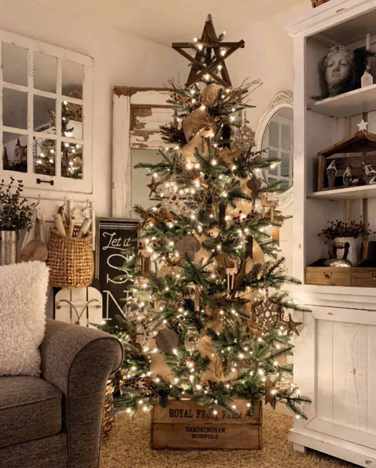 rustic-christmas-tree-with-a-handmade-star-topper