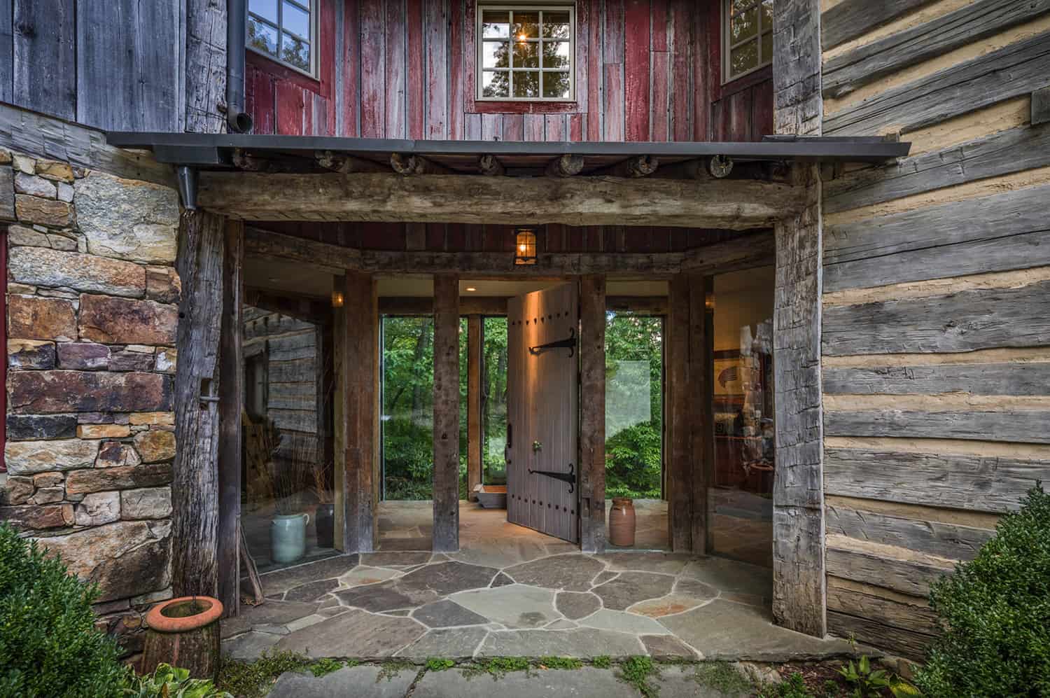 rustic-mountain-home-glass-breezeway-entry