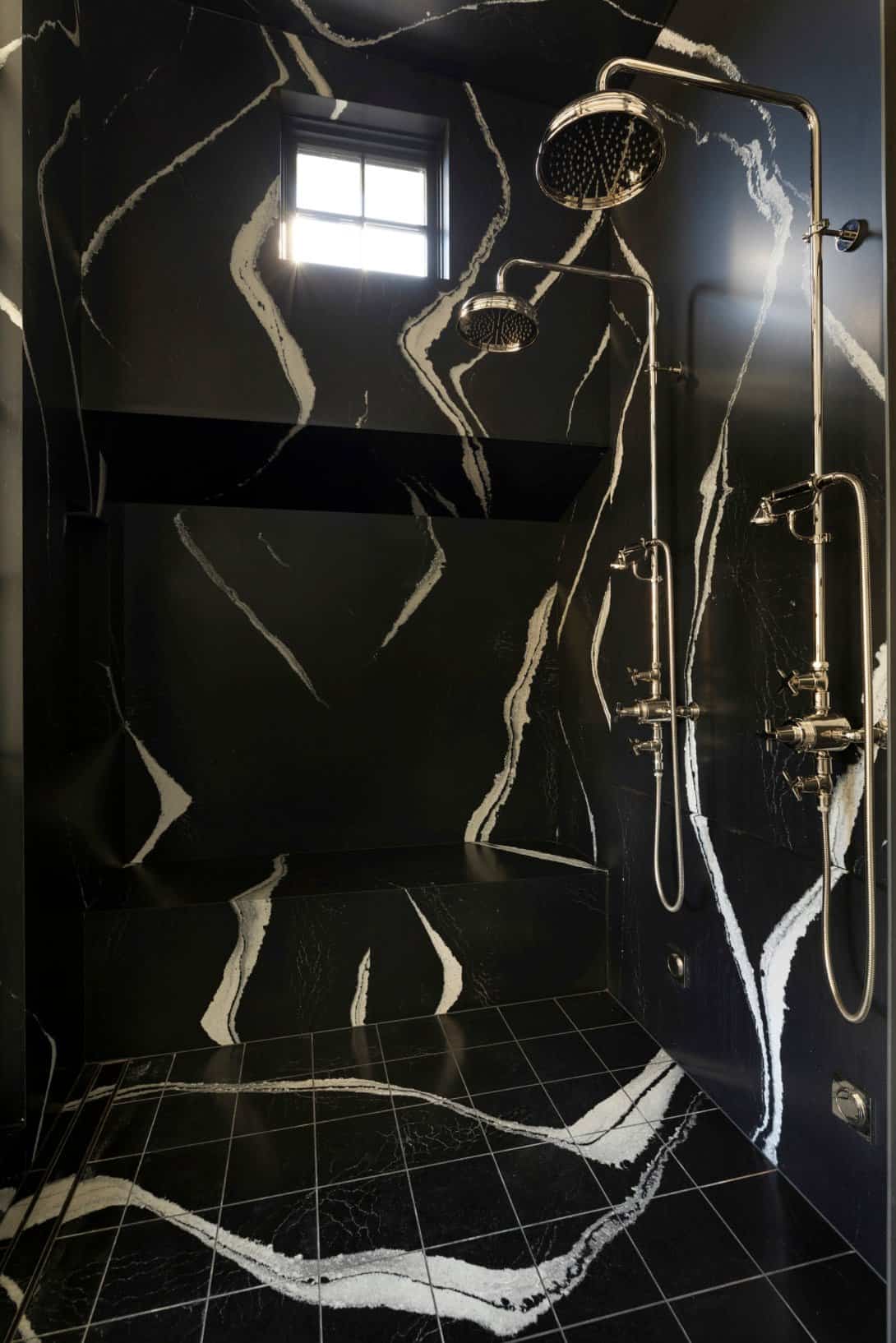transitional-bathroom-shower-black-marble