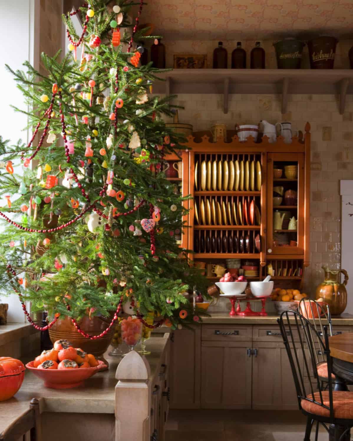 kitchen-with-a-countertop-christmas-tree