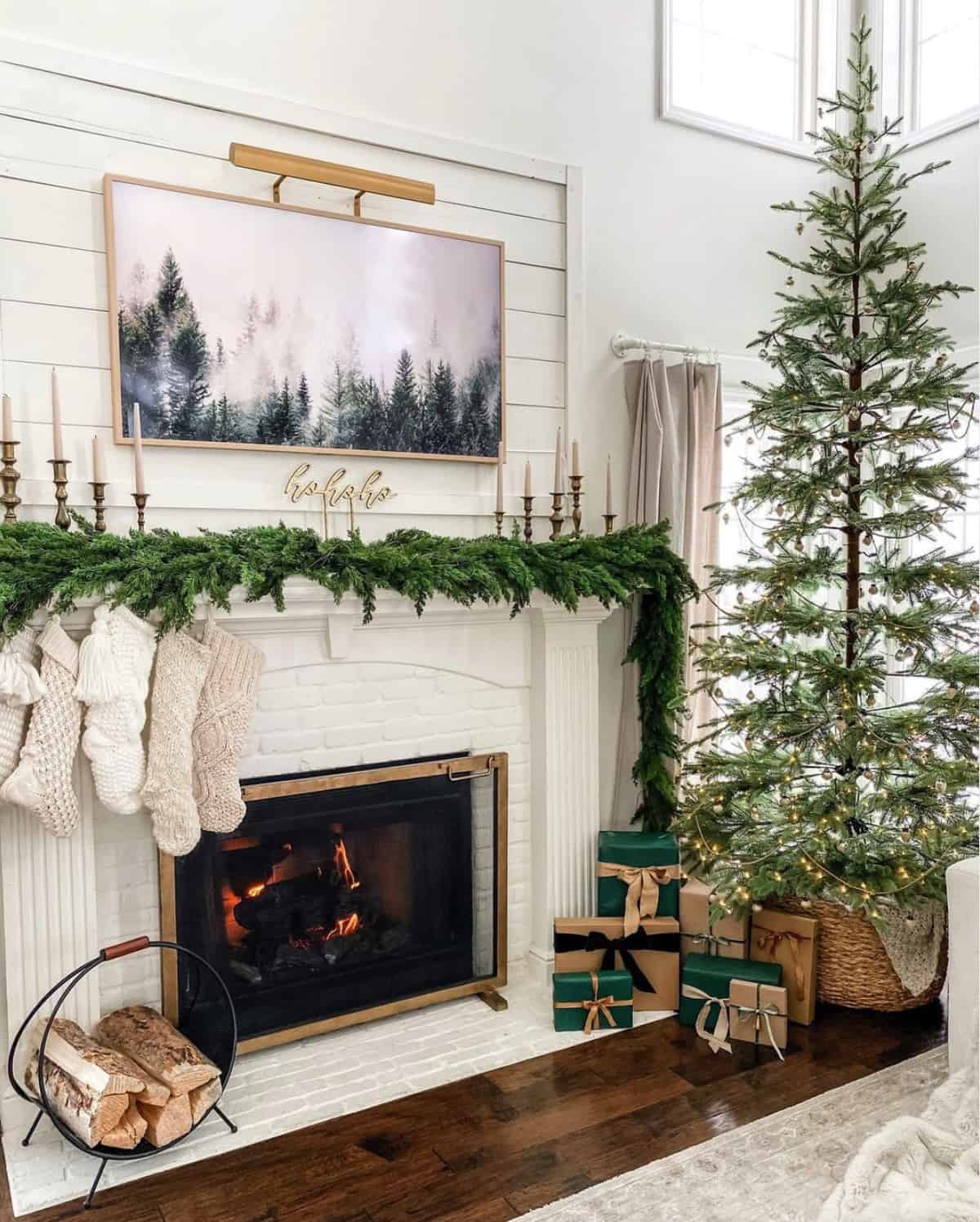 christmas-decorated-fireplace-accented-with-a-tree