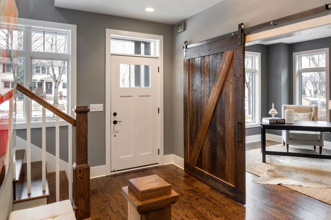 contemporary-home-entry-with-a-sliding-barn-door