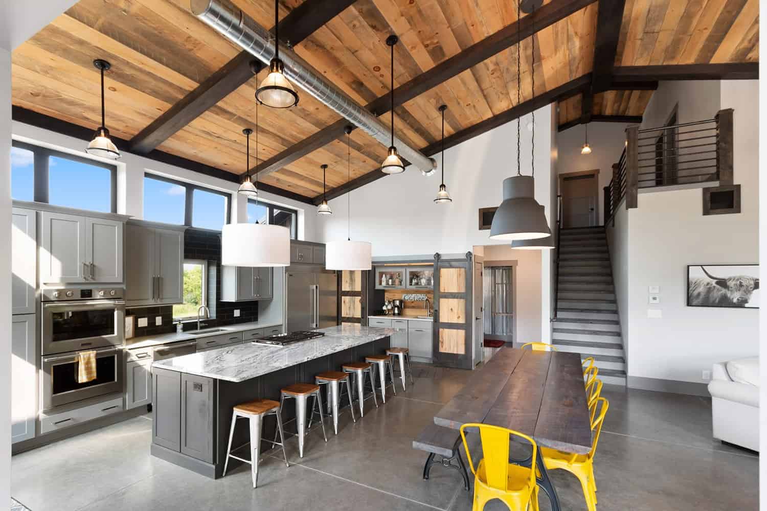 modern-pole-barn-kitchen-and-dining-room