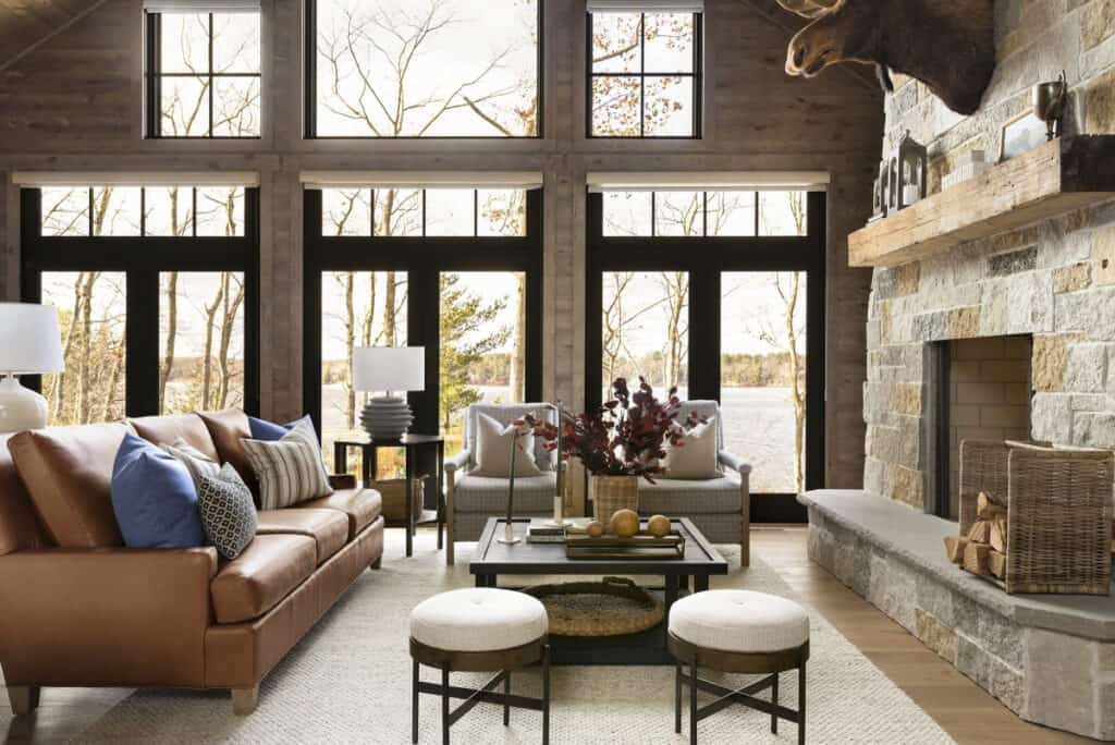 Take a peek inside this rustic yet refined lakeside home in Wisconsin