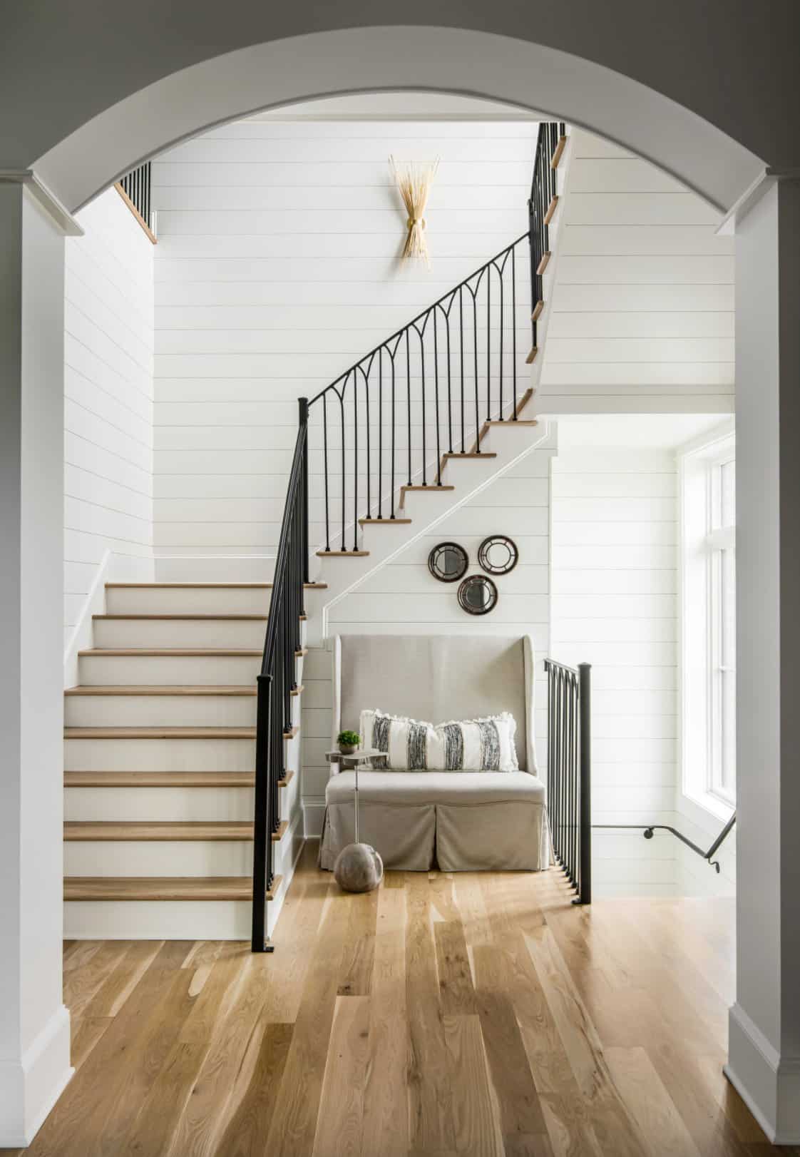 transitional-style-home-entry-staircase