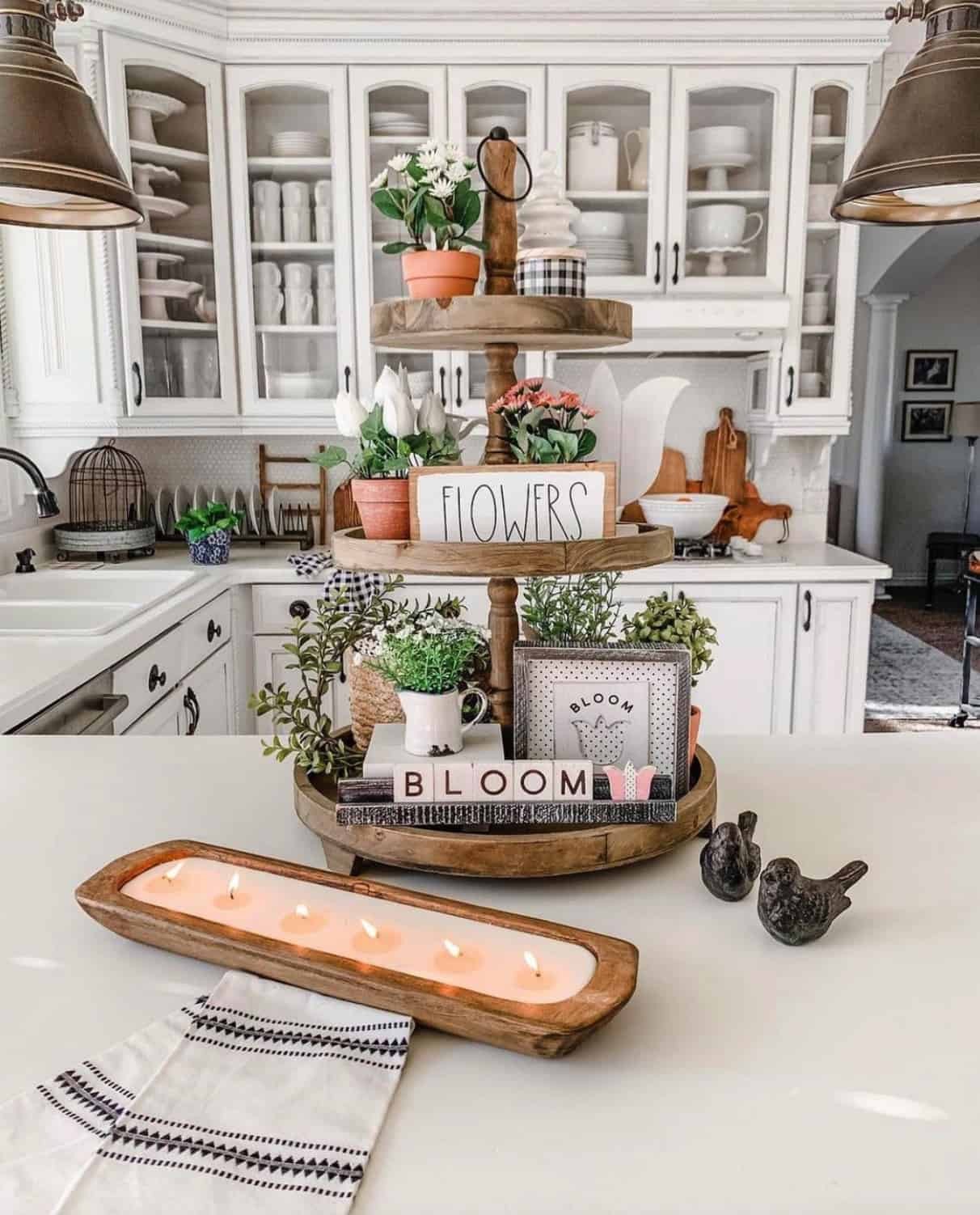 spring-decorated-kitchen-with-a-tiered-tray