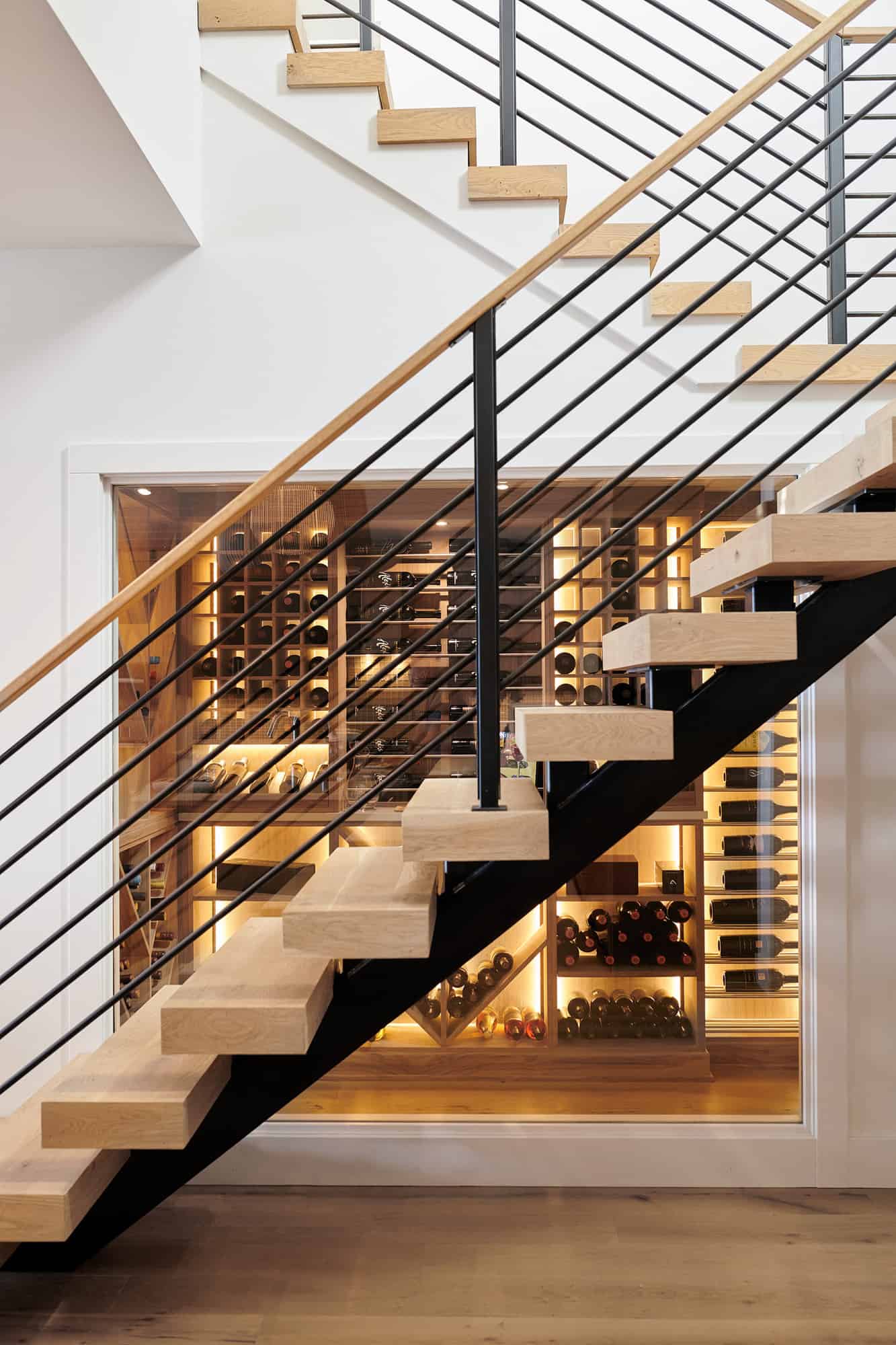 modern-staircase-next-to-wine-cellar