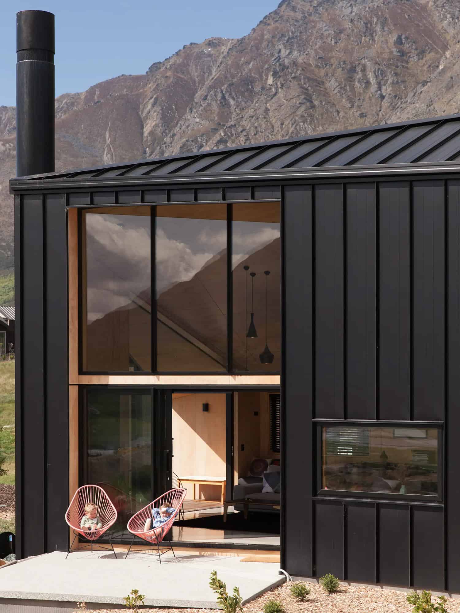 black-modern-cabin-exterior