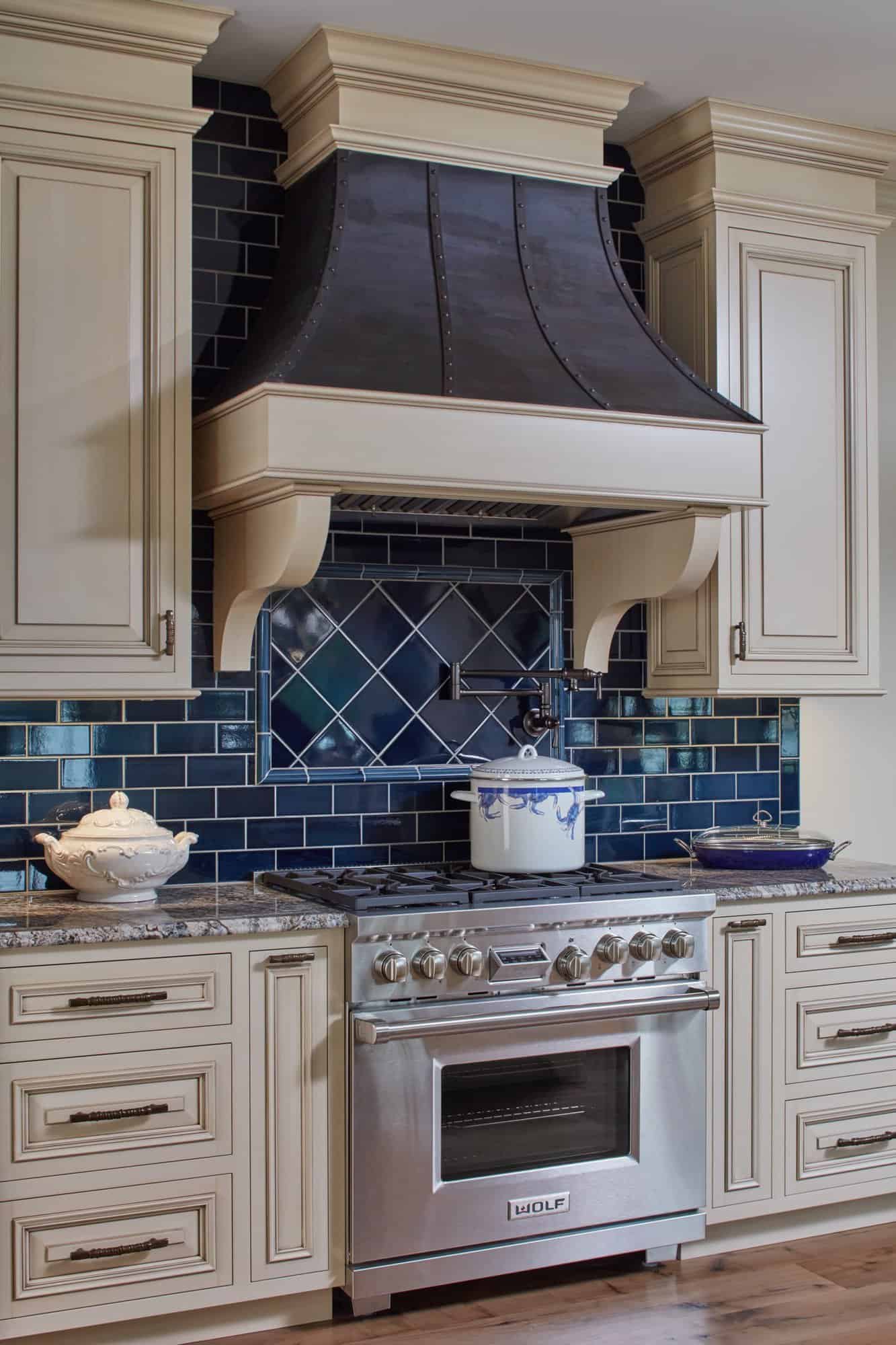 french-provincial-style-kitchen-with-blue-tile-backsplash