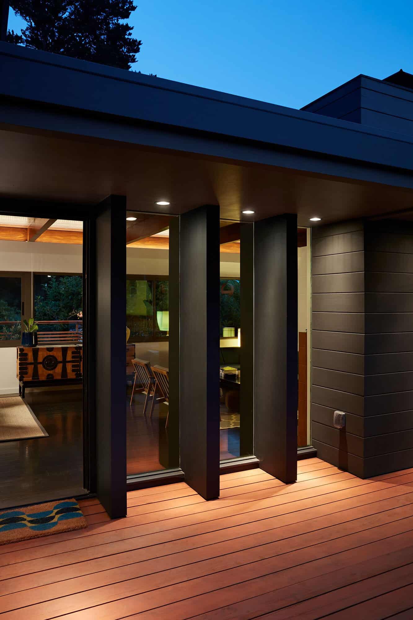 mid-century-modern-home-entry-at-dusk