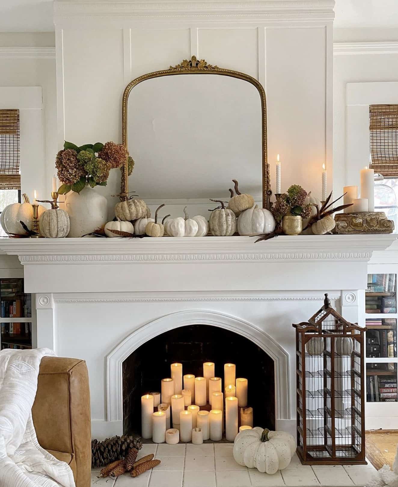 fireplace-mantel-with-fall-decorations-and-candles