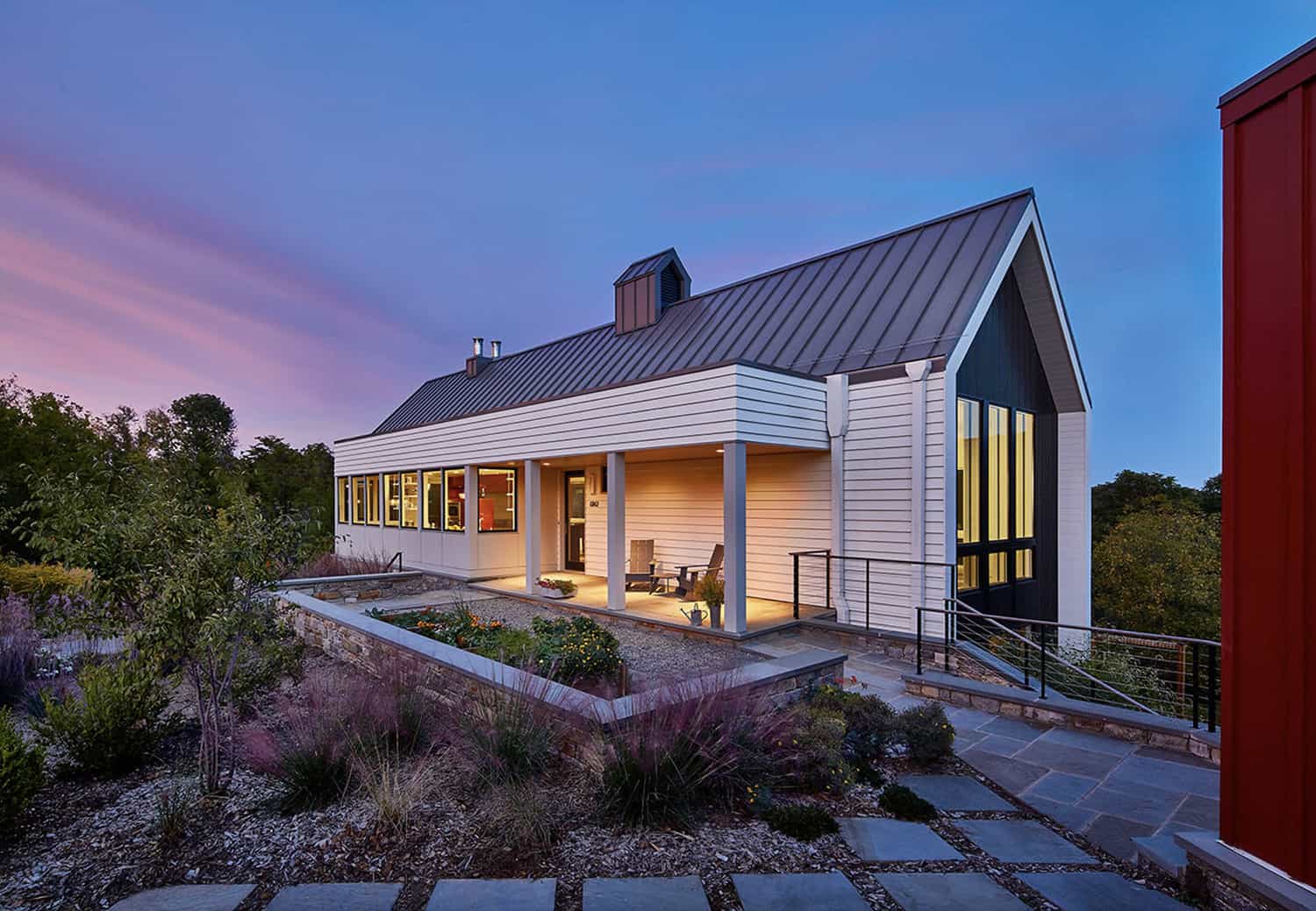 A white clapboard farmhouse with a stunning modern twist in Virginia
