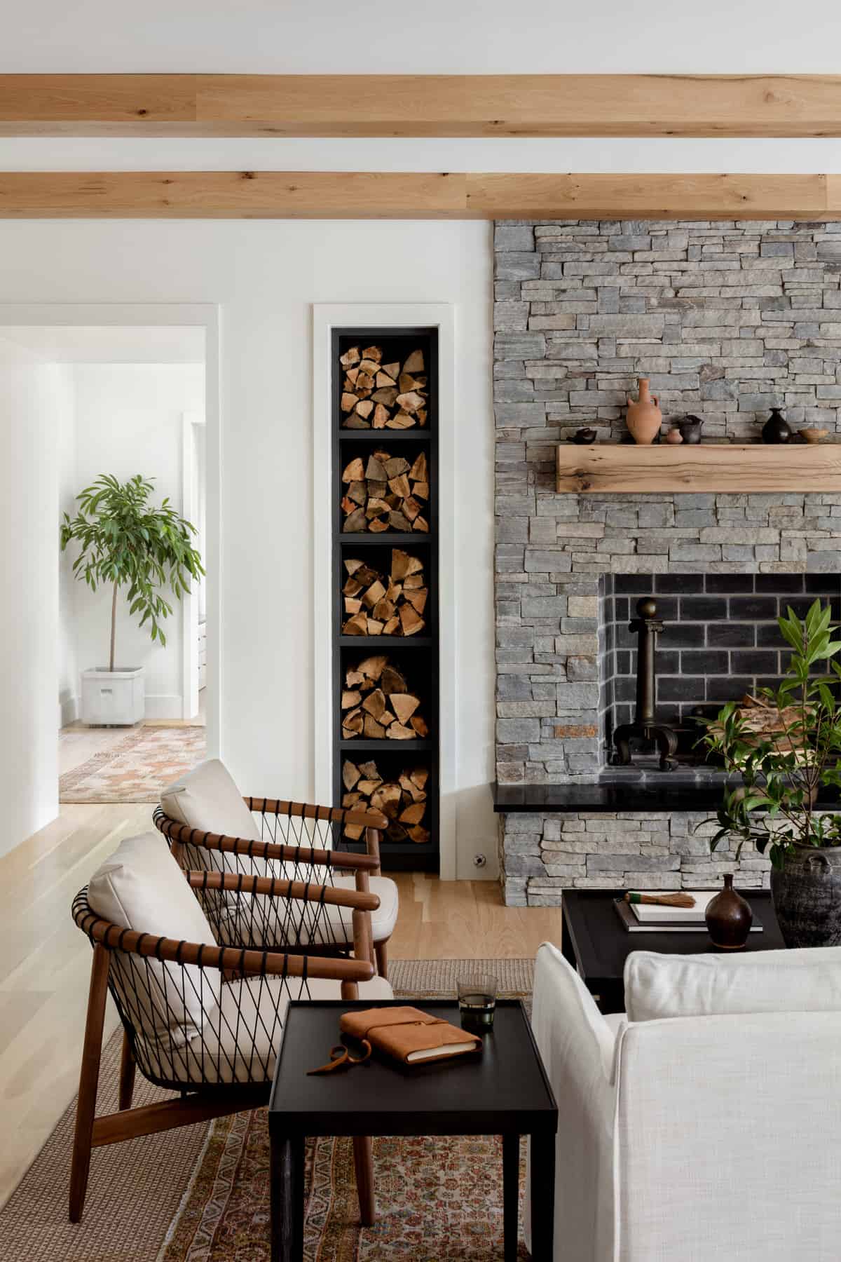 contemporary-living-room-with-a-fireplace