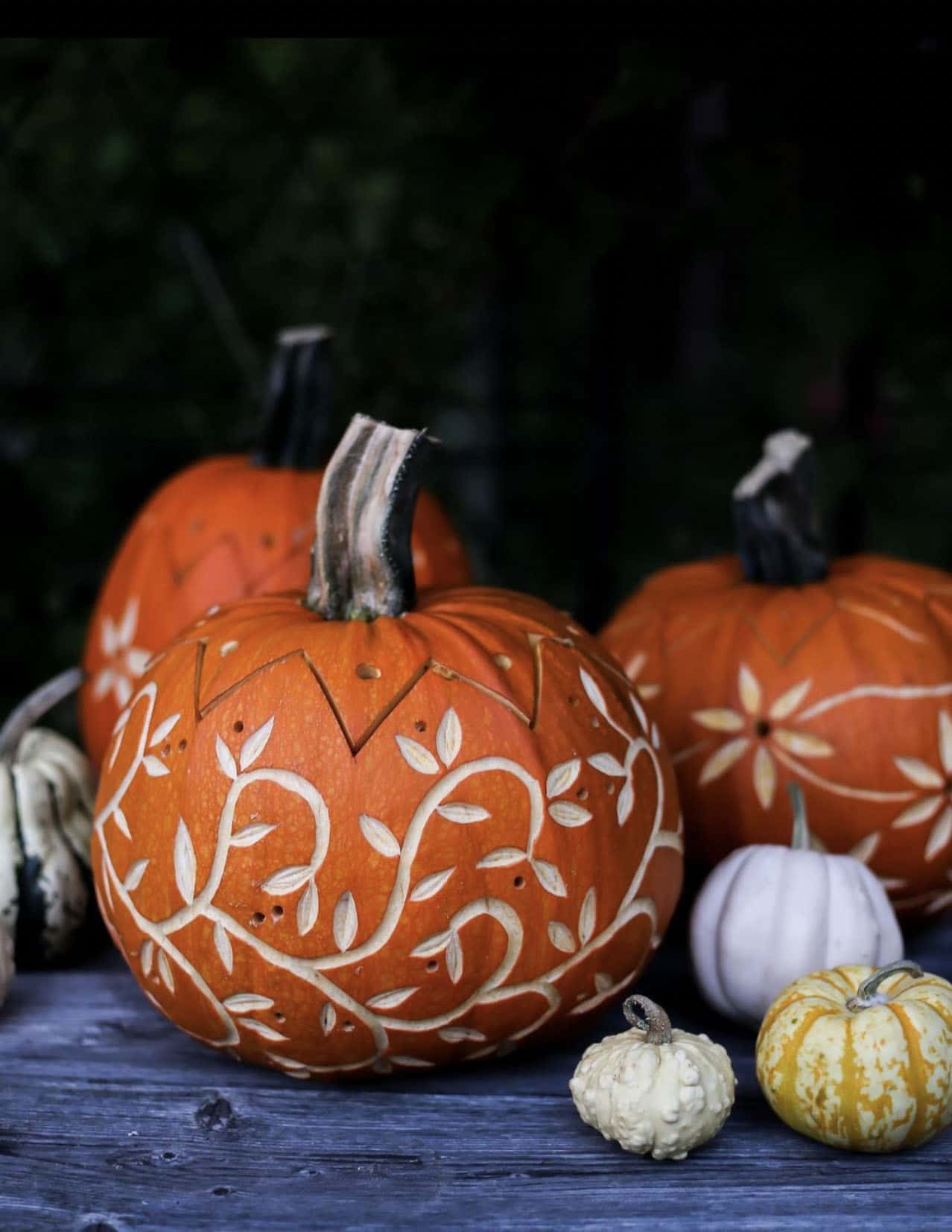 pumpkins-carved-with-patterns