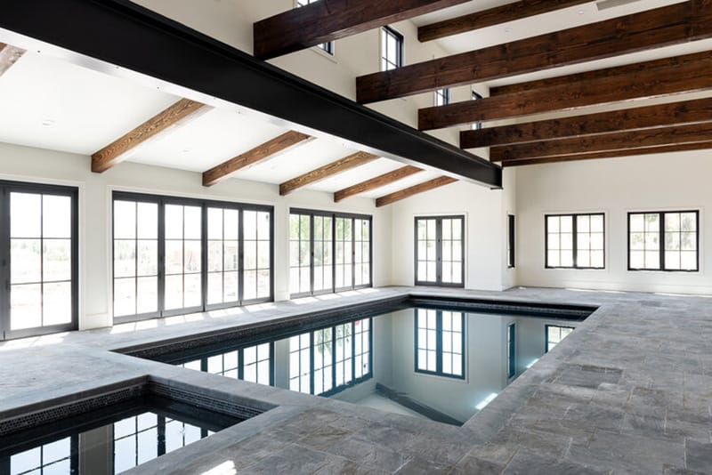 contemporary-entertainment-barn-indoor-pool