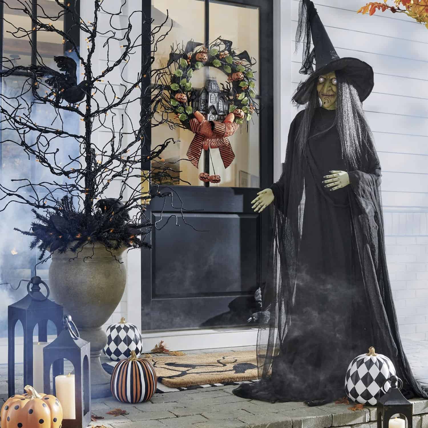 halloween-front-door-decor-with-a-large-witch