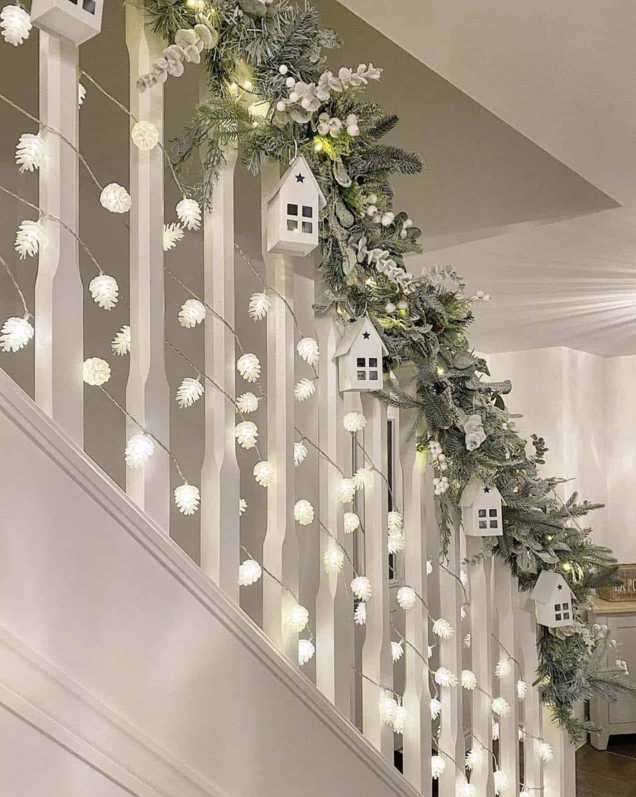 staircase-garland-with-string-lights-and-houses-christmas