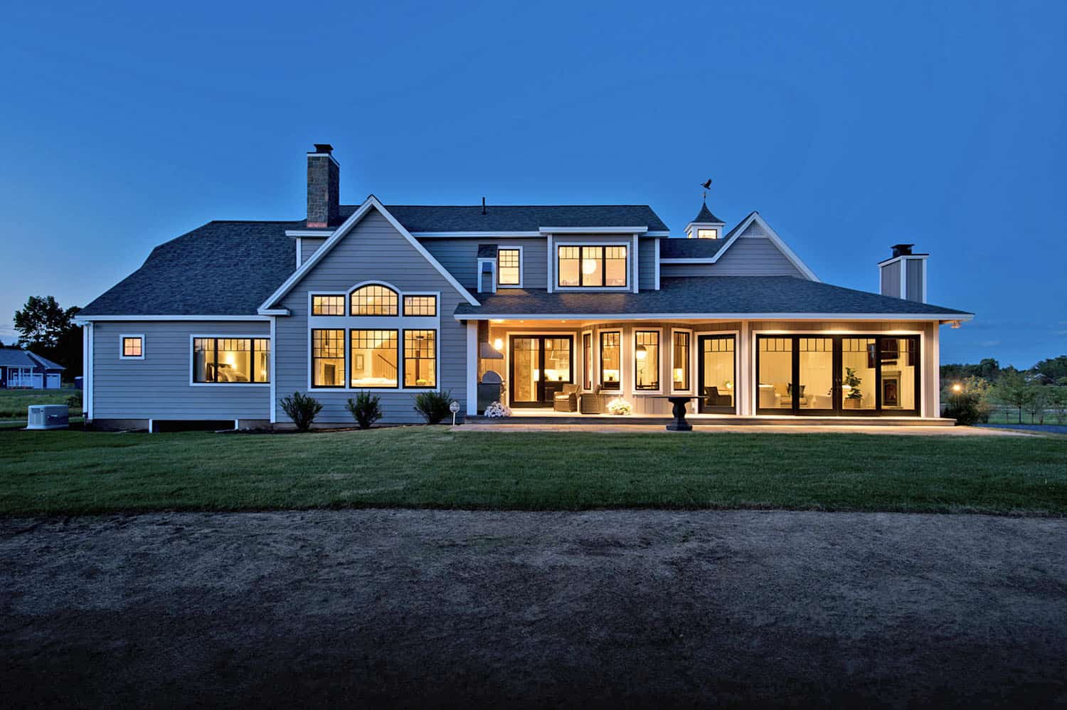 transitional-home-exterior-at-dusk