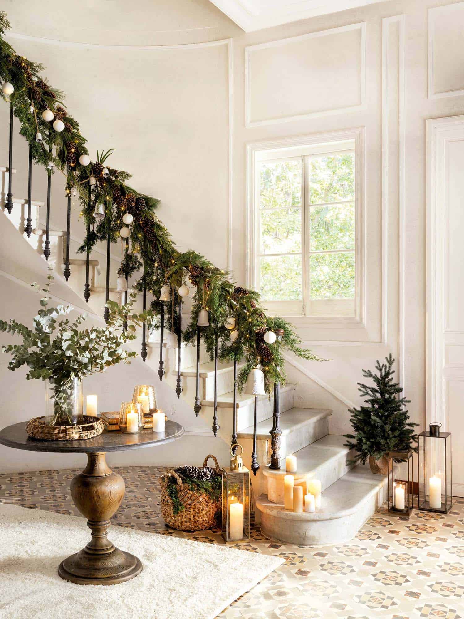 staircase-with-garland-and-bells