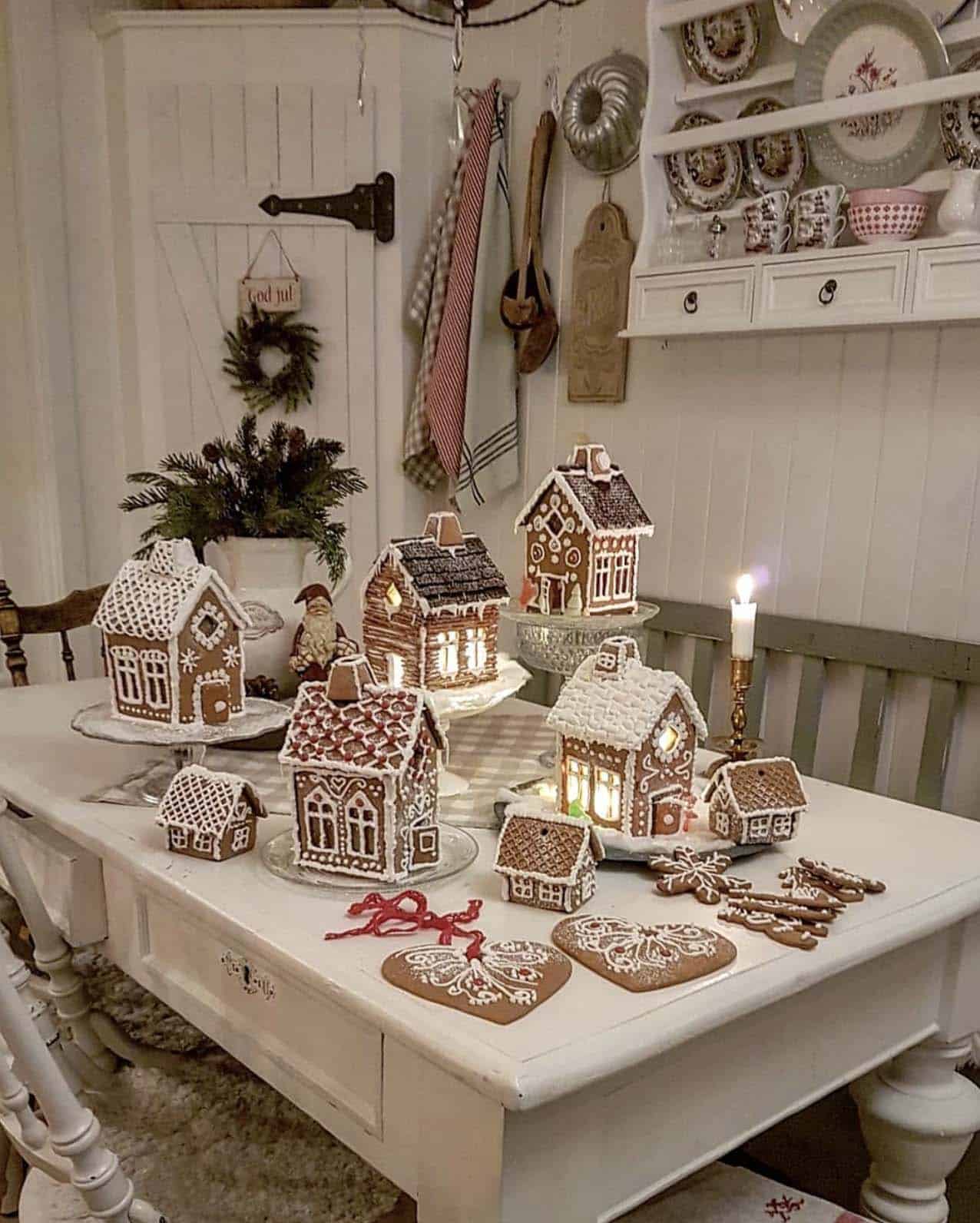 gingerbread-house-display-in-the-dining-room