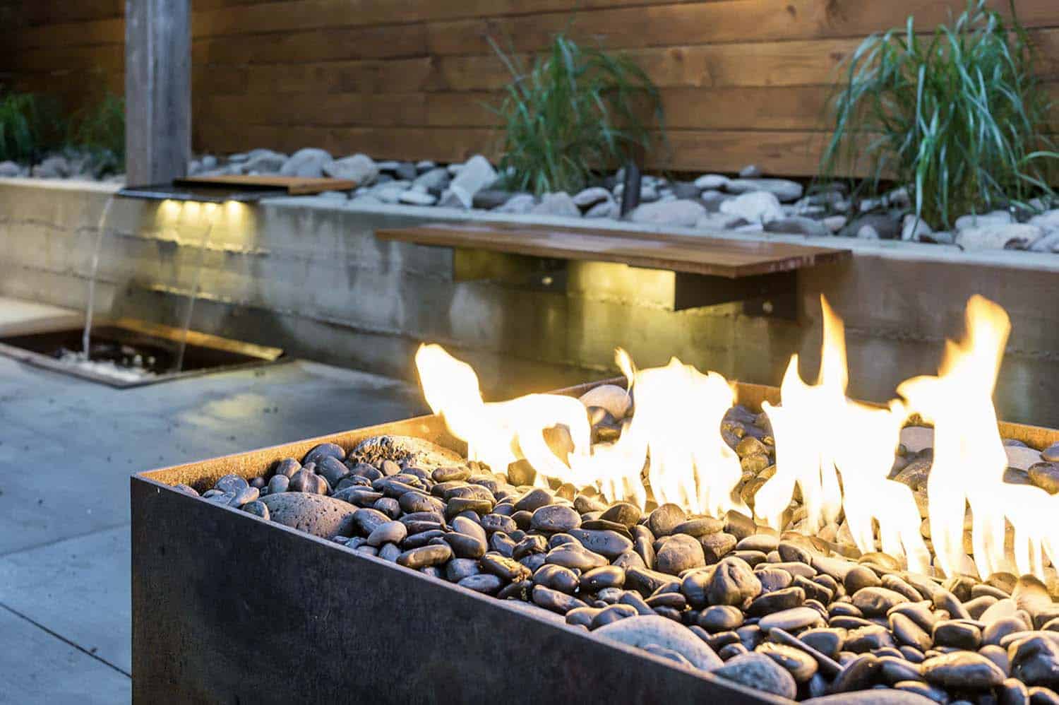 contemporary-patio-fireplace