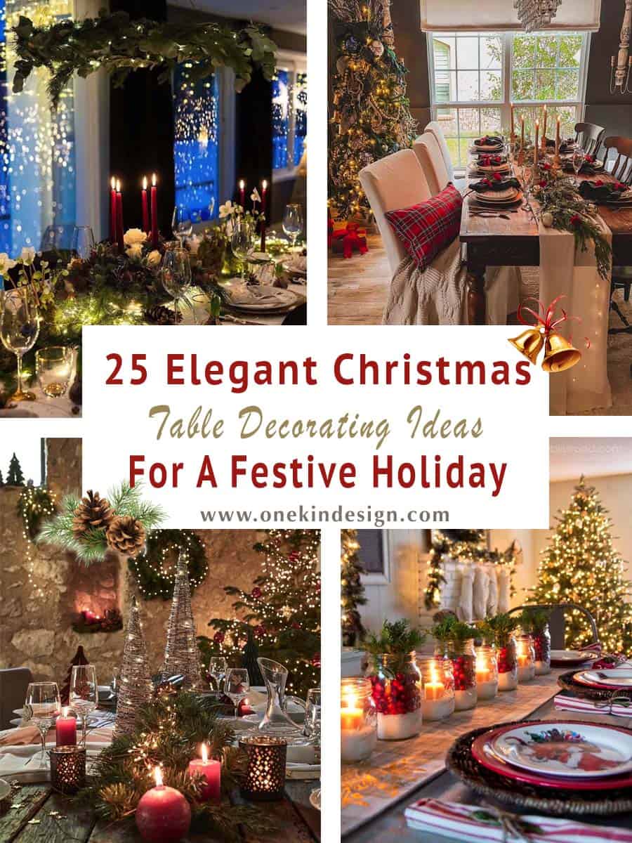 25 CHRISTMAS TABLE CENTREPIECES – Homemade Christmas Table Decorations |  Founterior