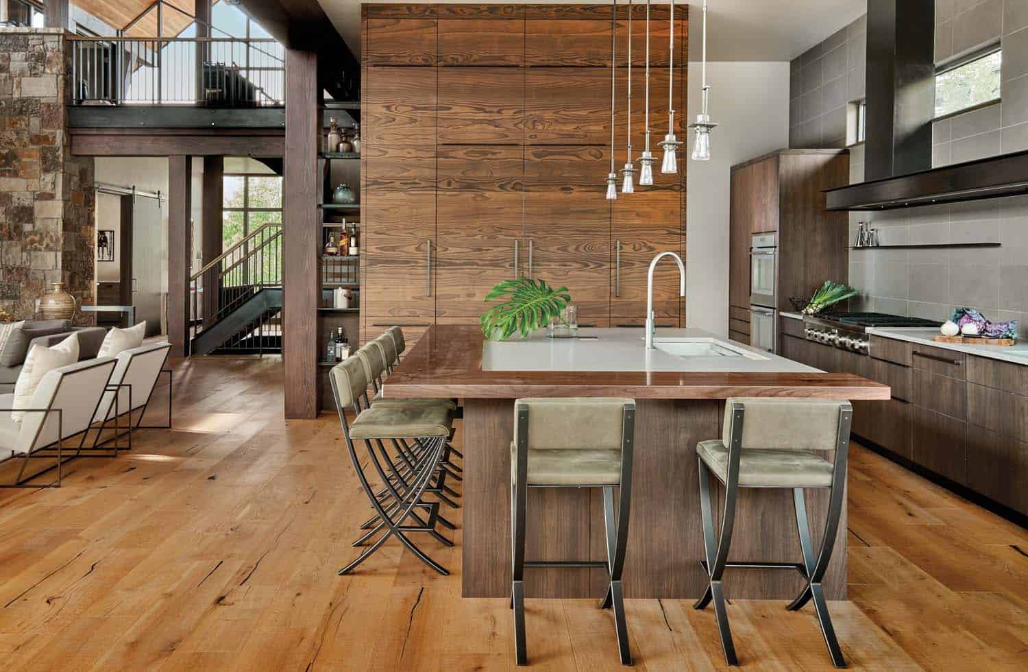 modern-rustic-kitchen-looking-into-the-living-room