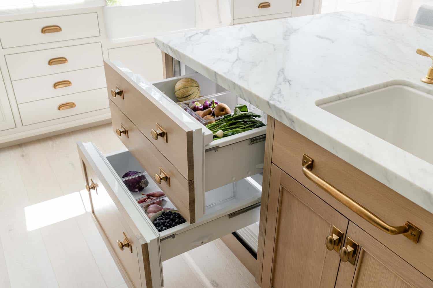 coastal-style-kitchen-under-counter-refrigerator-drawer