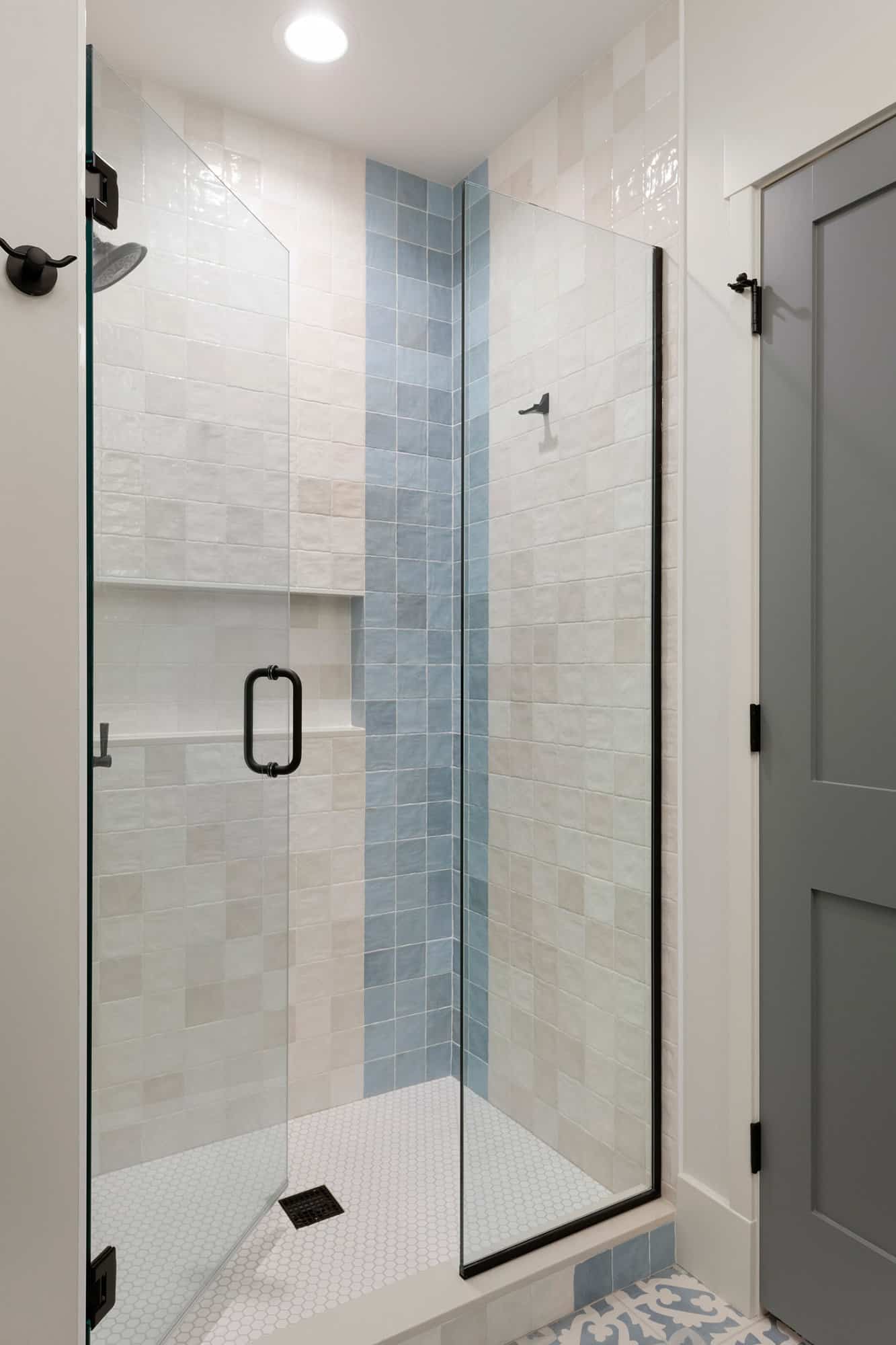 transitional-lower-level-bathroom-shower