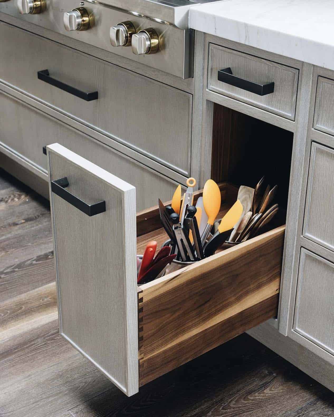 transitional-style-kitchen-utensil-drawer