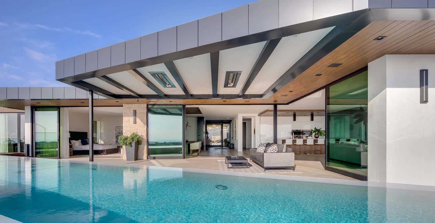 contemporary-home-exterior-with-a-pool