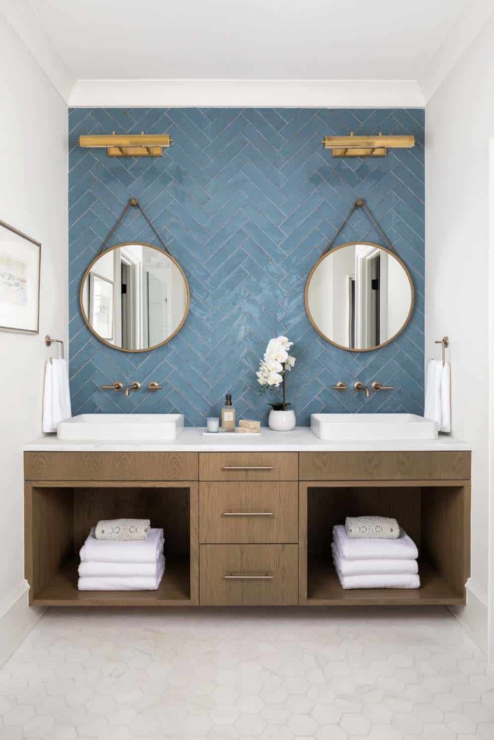 contemporary-bathroom-with-a-blue-tile-backsplash