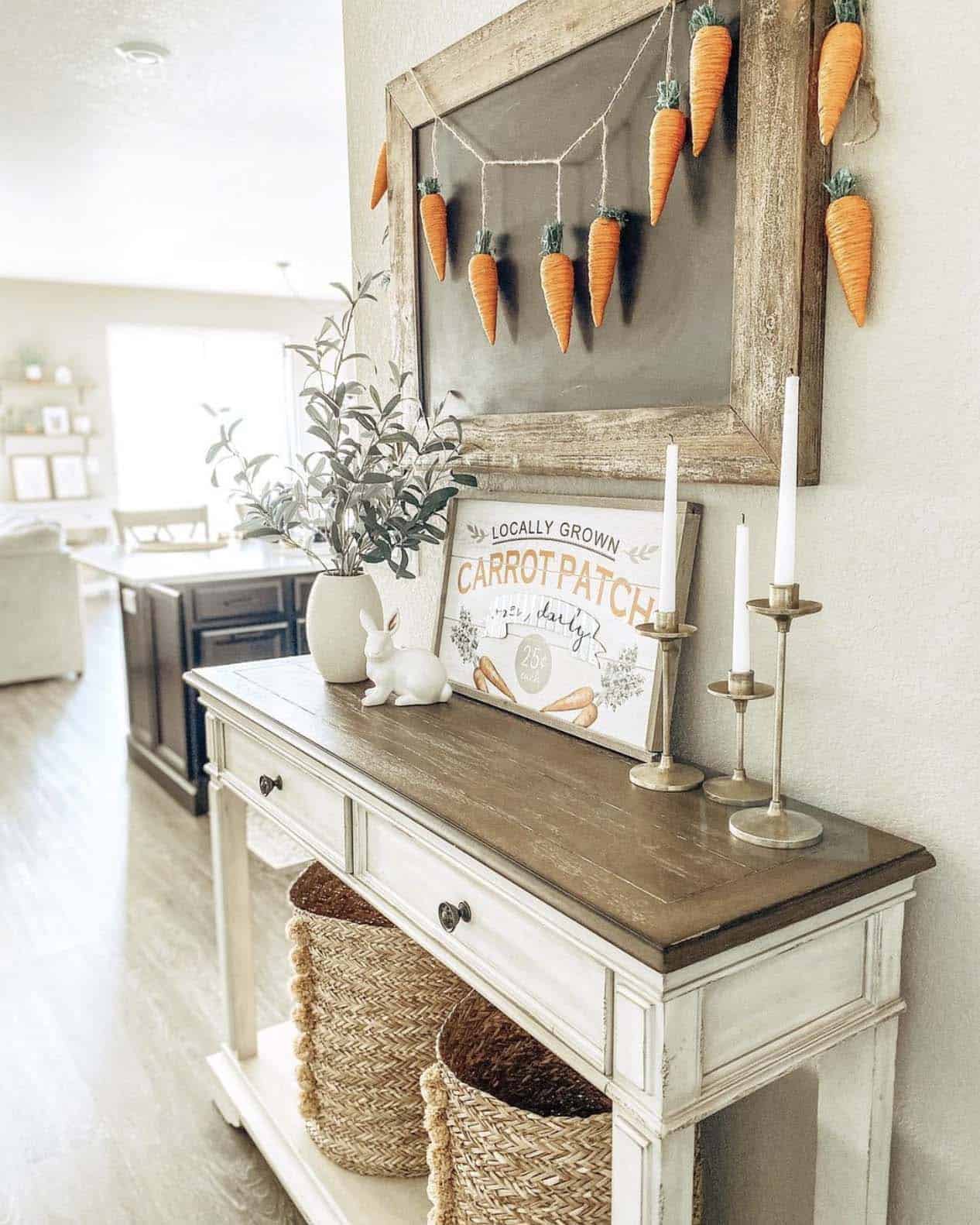 spring-console-table-decor-entry-with-carrot-garland