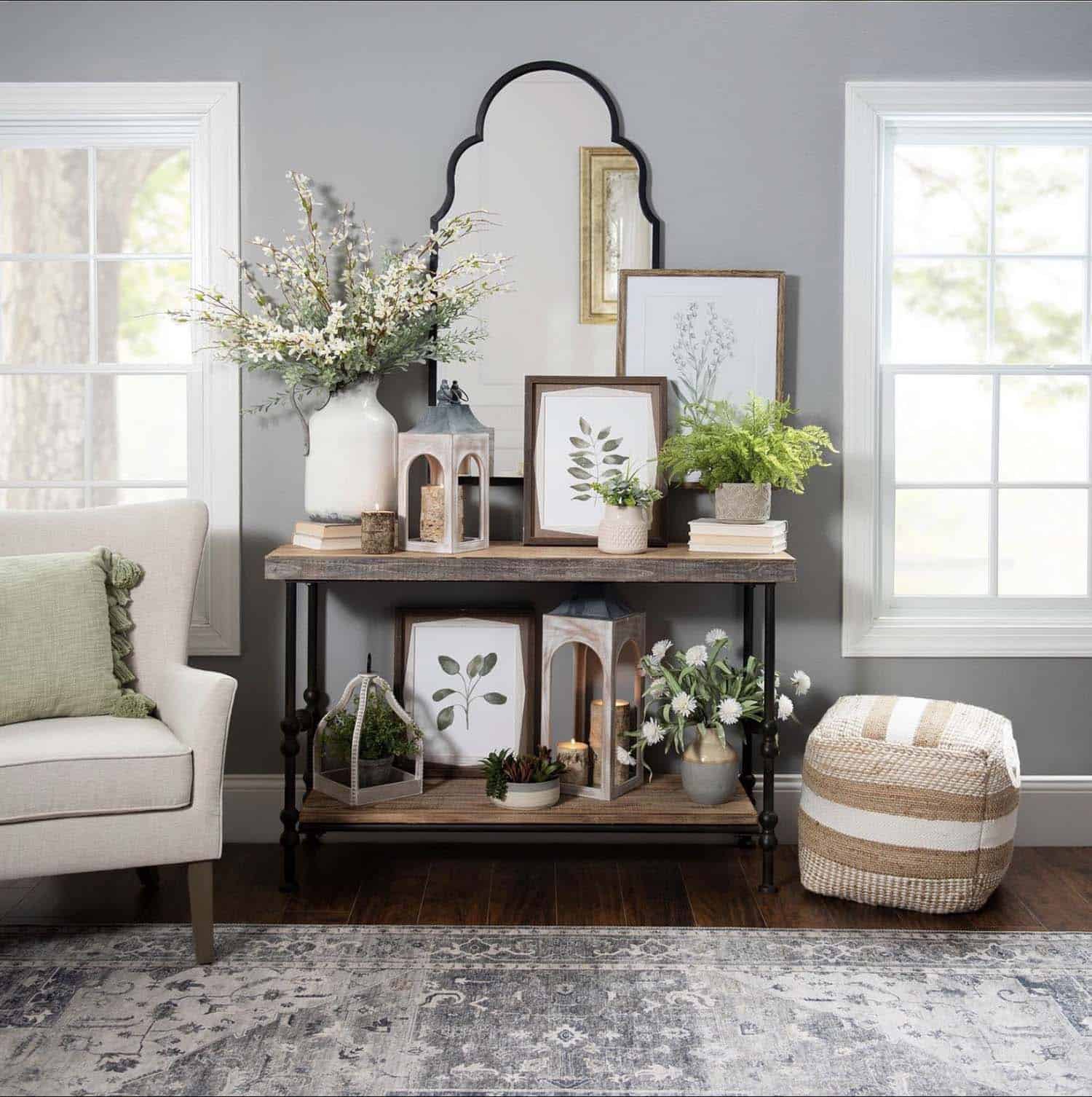 spring-console-table-decor-living-room