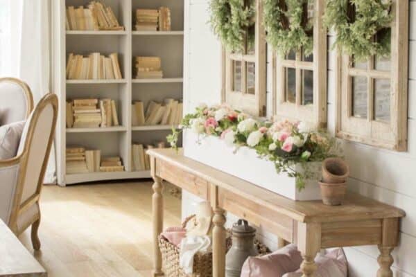 spring-console-table-with-a-diy-wood-flower-box