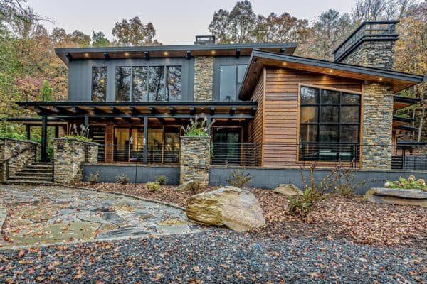 featured posts image for A beautiful modern rustic house sits on a peaceful river in North Carolina