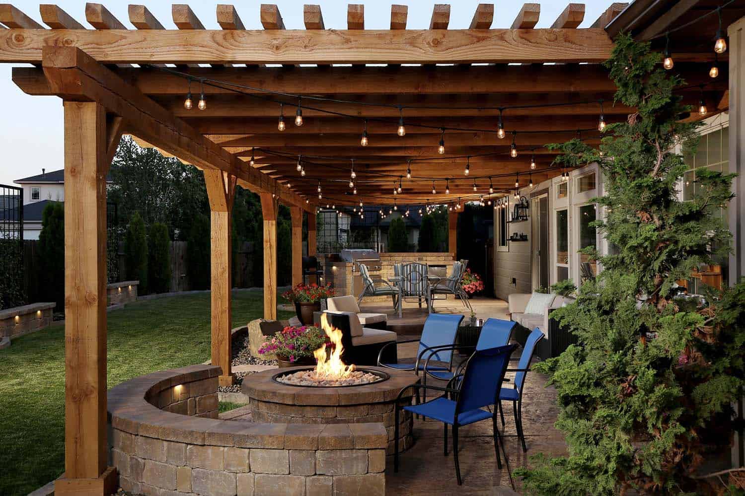 rustic-patio-with-a-pergola-and-fire-pit