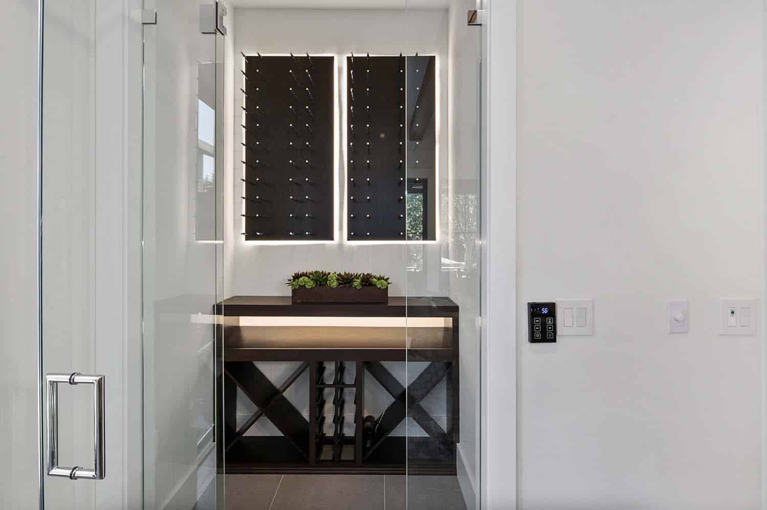 modern-farmhouse-custom-glass-door-wine-vault-in-the-dining-room