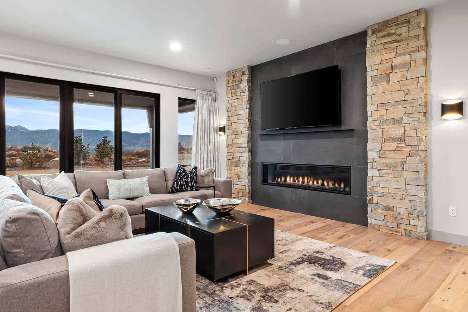 modern-media-room-with-a-fireplace
