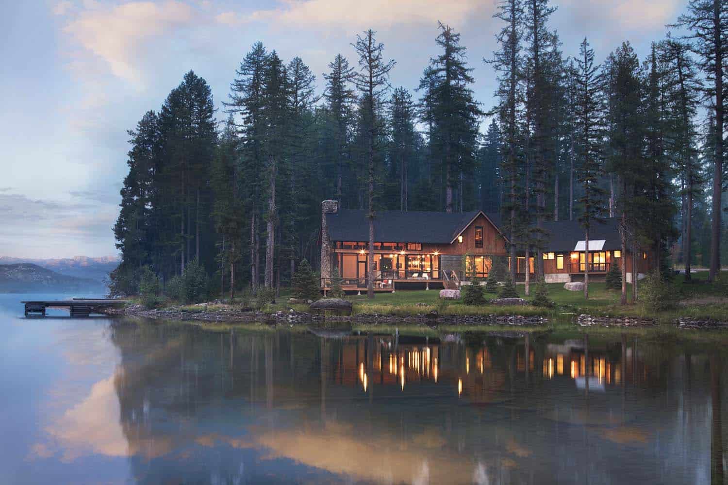 rustic-lake-cabin-exterior-with-a-water-view