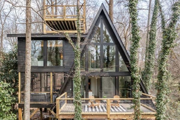 featured posts image for A Scandinavian inspired A-frame cabin in the woods of South Carolina