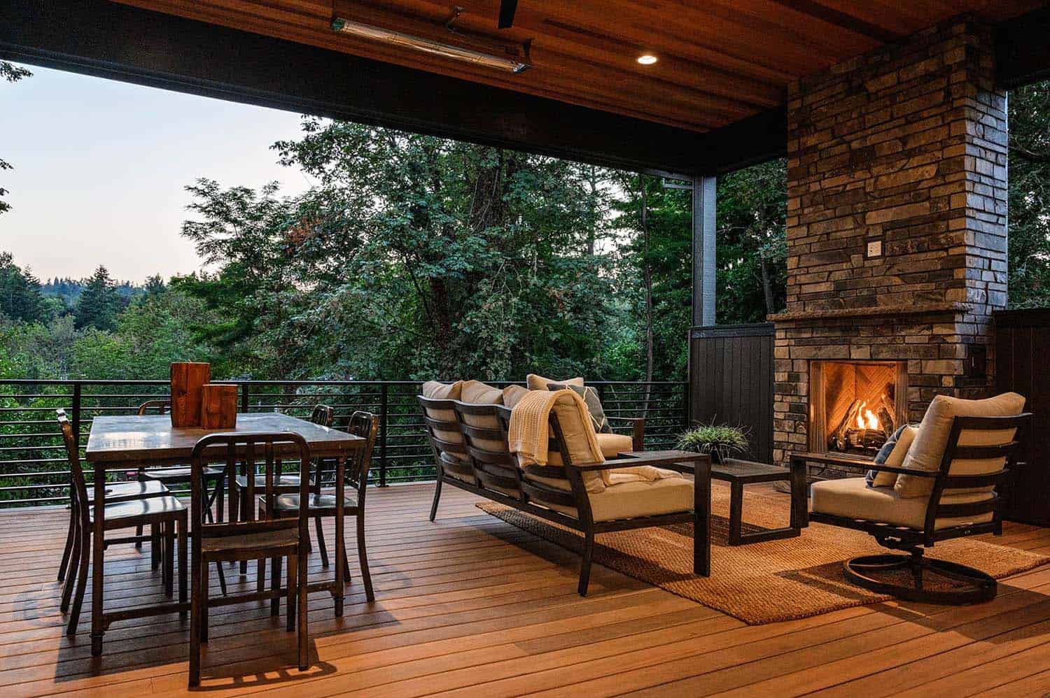 contemporary-covered-outdoor-living-and-dining-room-with-a-fireplace