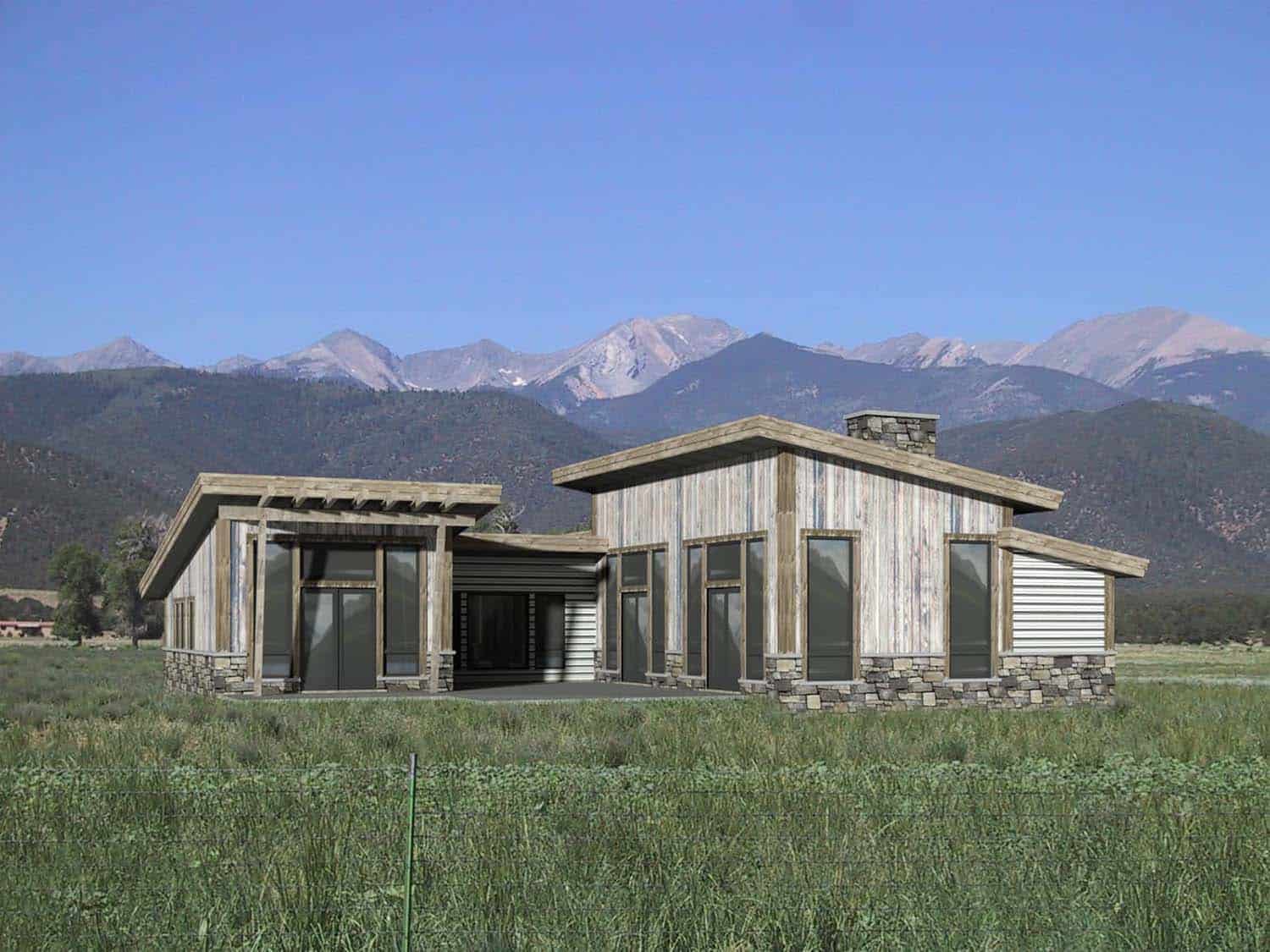 mountain-modern-timber-frame-cabin-exterior