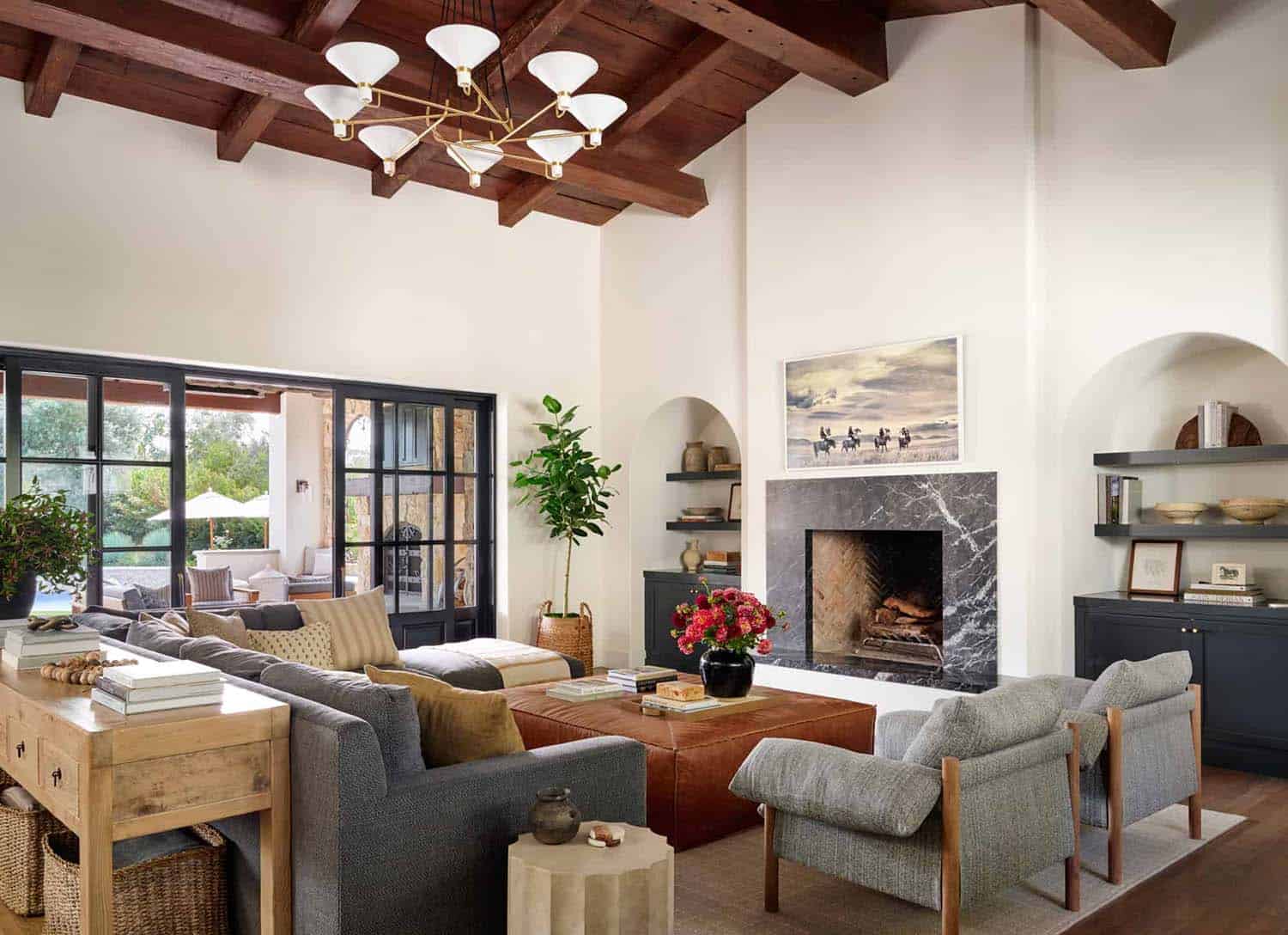 transitional-family-room-with-a-fireplace