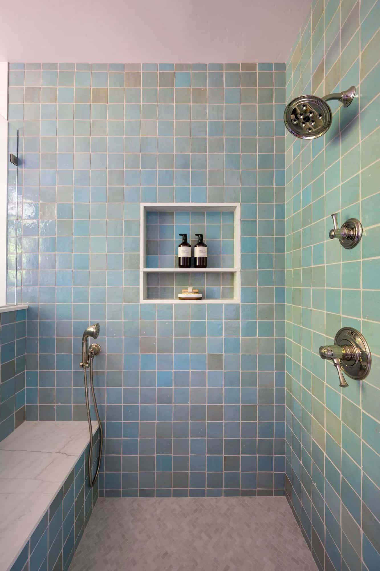 contemporary-bathroom-shower-with-blue-tiles